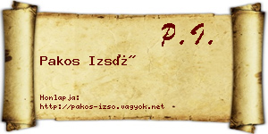 Pakos Izsó névjegykártya